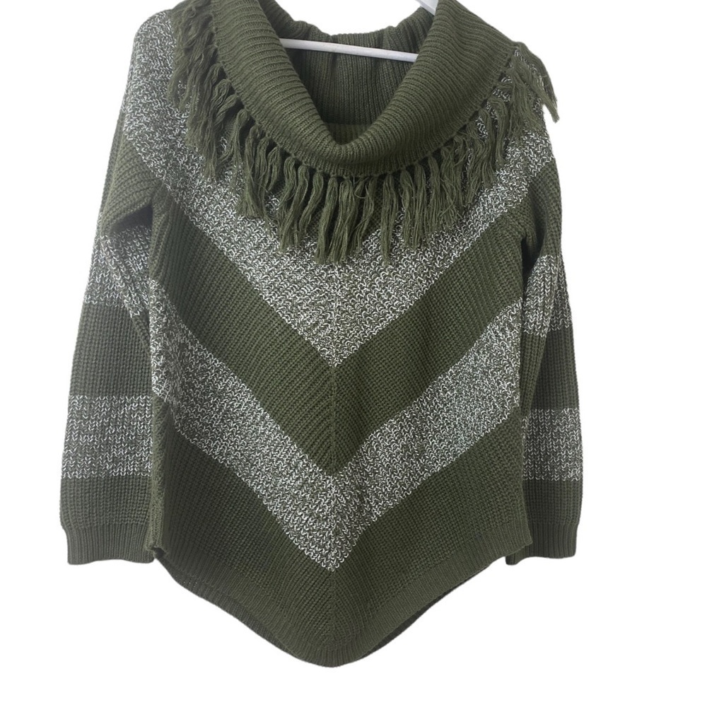 Derek  Heart  Women Sweater Green and White Sz XL